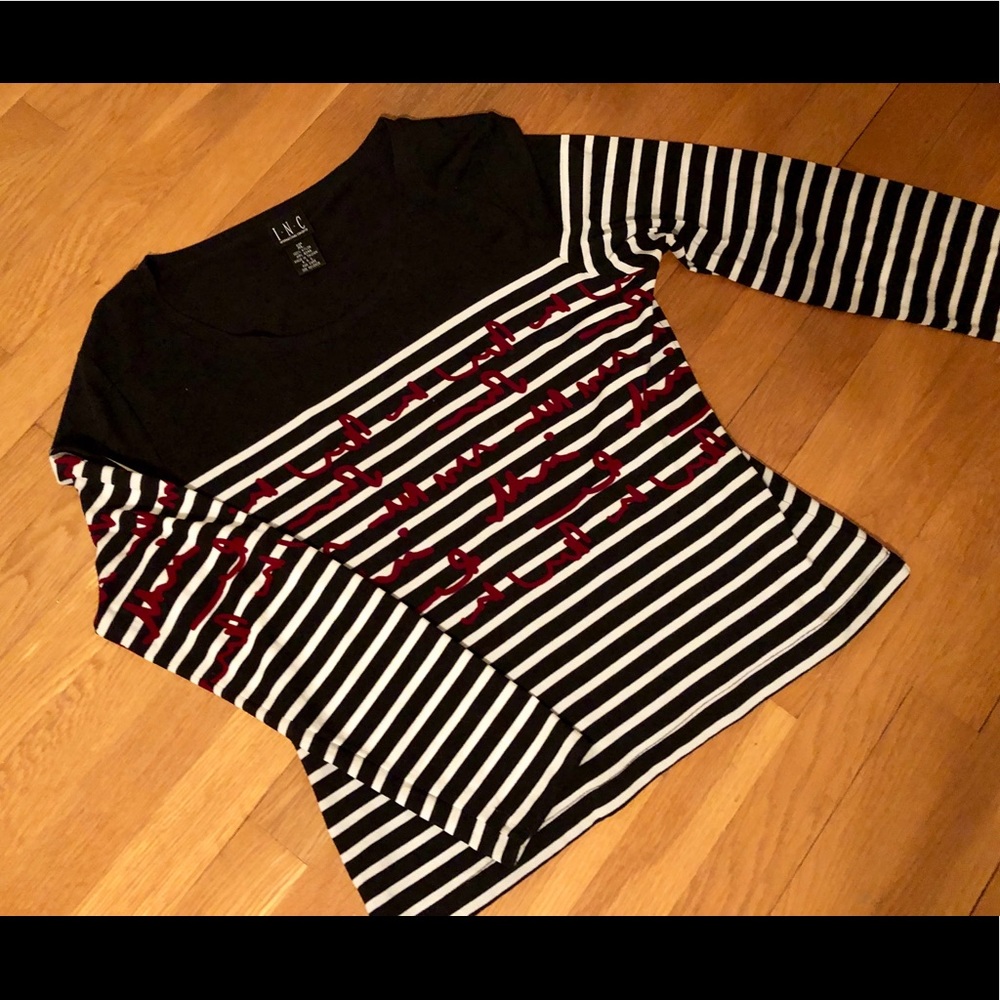 Inc Striped Shirt with Writing